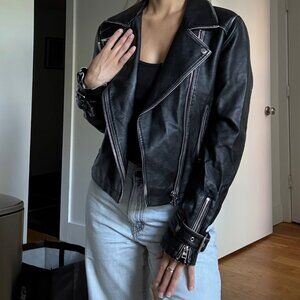 Topshop (faux) Leather Biker Jacket